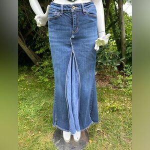 Reworked Levi’s maxi denim skirt
